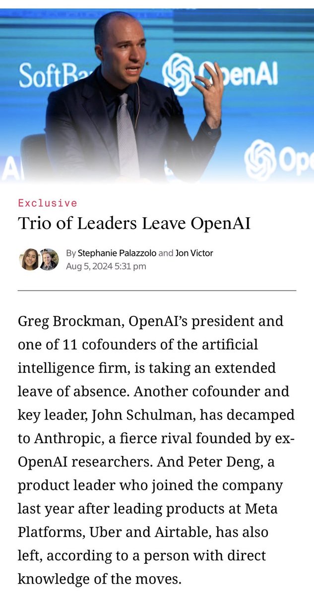 tunguz's tweet image. Wow, seems like the @OpenAI leadership meltdown is continuing!

No more #koding.

Source: theinformation.com/articles/trio-…