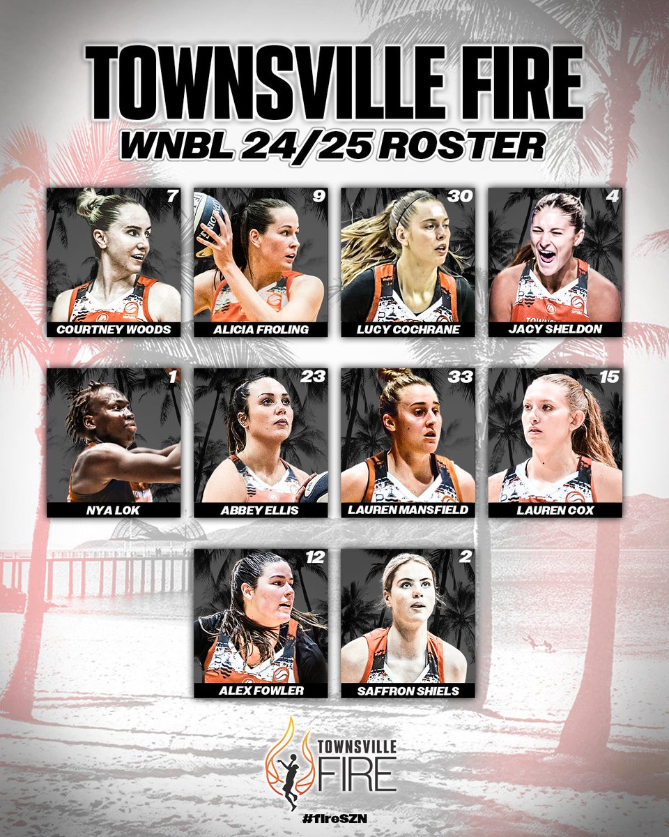 TownsvilleFire's tweet photo. Your Townsville Fire WNBL Season 24/25 Roster is complete! ๐ฅ
Memberships are on sale now! Don't Miss out ๐ Visit https://t.co/hucQDpwnp3
See you in the Fire Pit๐ค๐ฅ
#timetoignite #fireup #townsvillefire https://t.co/gHJ4Rolo2k