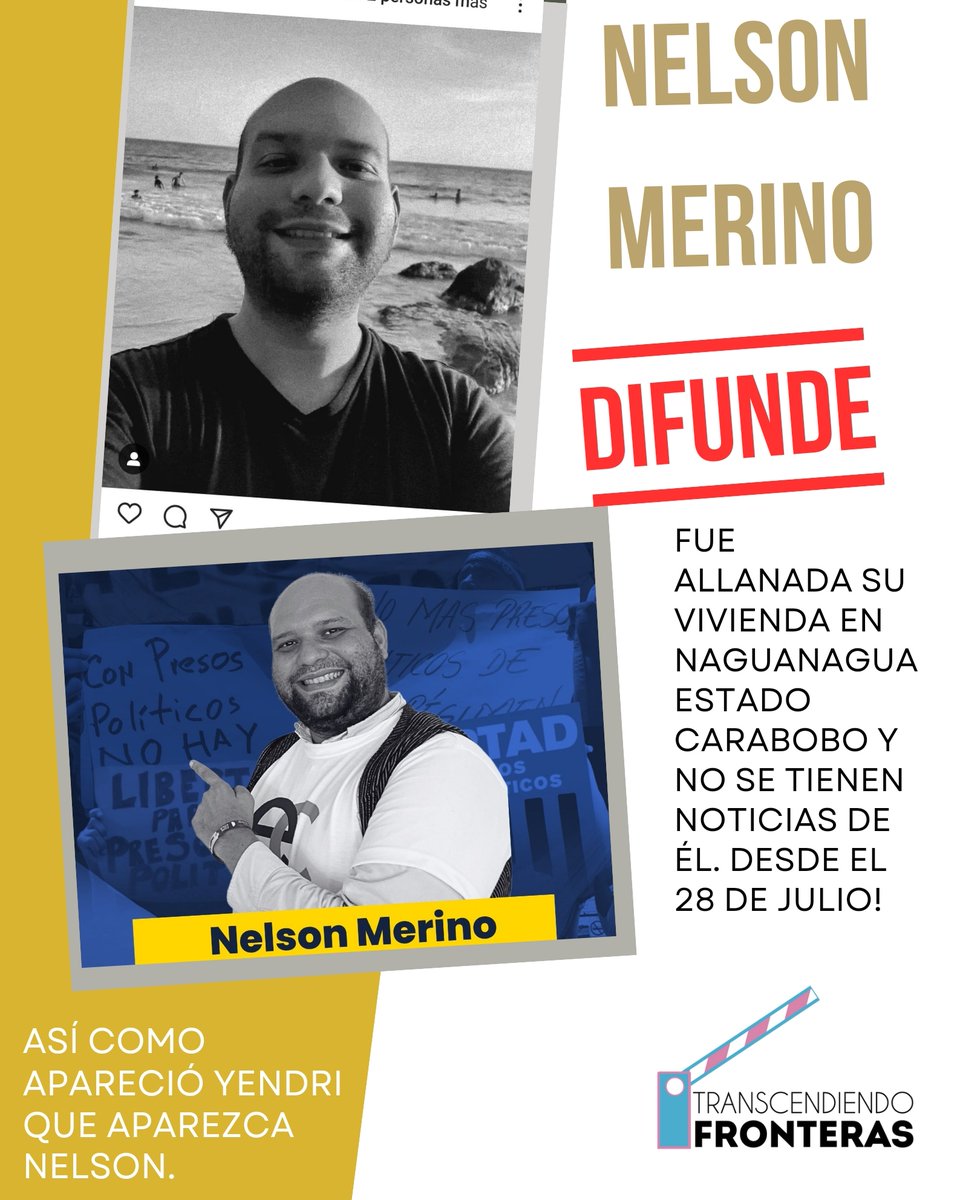 8 días sin saber de Nelson! Queremos saber donde esta?