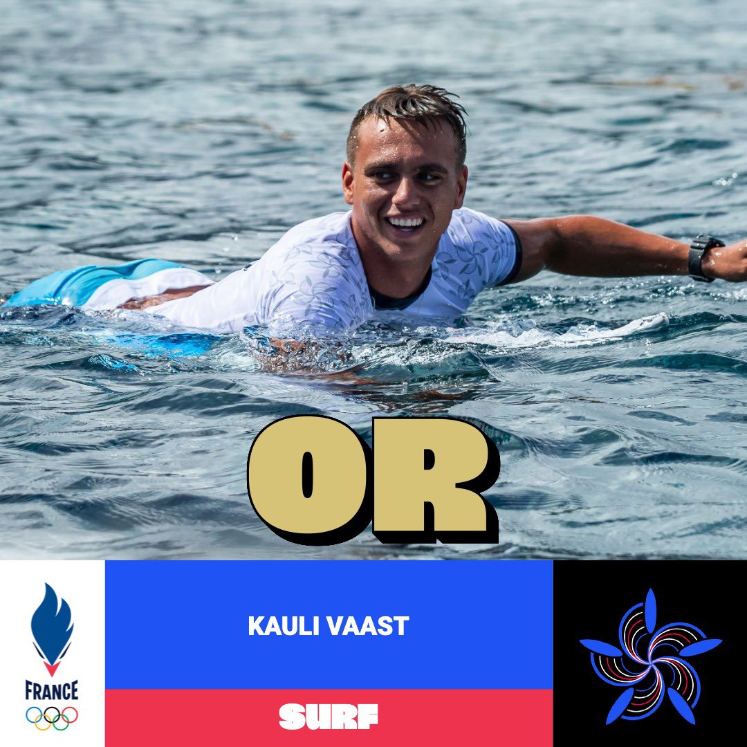 CHAMPION OLYMPIQUE 🥇

Kauli Vaast en roi, chez lui, à Teahupo’o remporte le graal olympique ✨

#AllezLesBleus #Paris2024