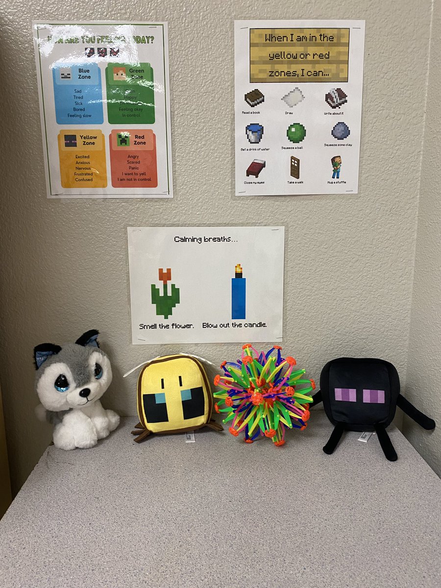 The calming corner for my #Minecraft #classroom is looking pretty good!