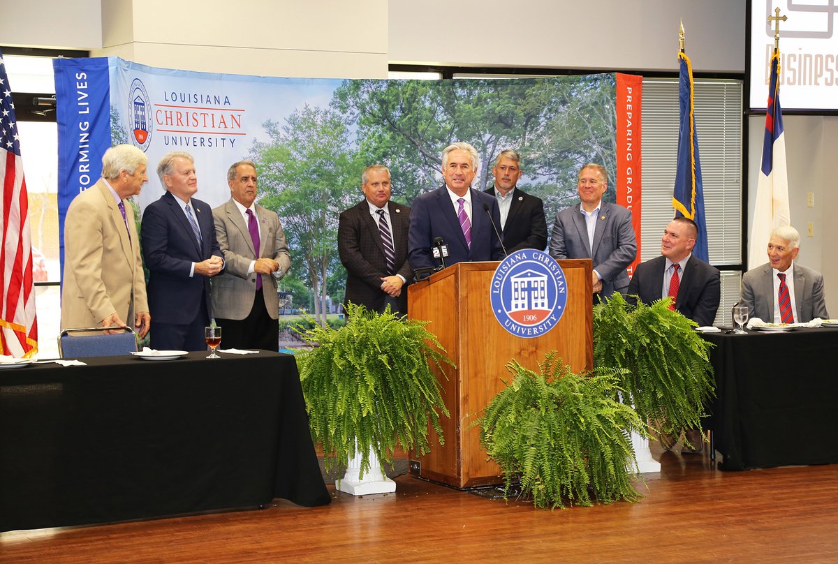 On his first day, President Genovese made it clear that he cares about our students. He started with a morning radio pledge to promote our university, spoke at the North Rapides Business and Industry Alliance, and ended the day with the Demon Football team and coaches.