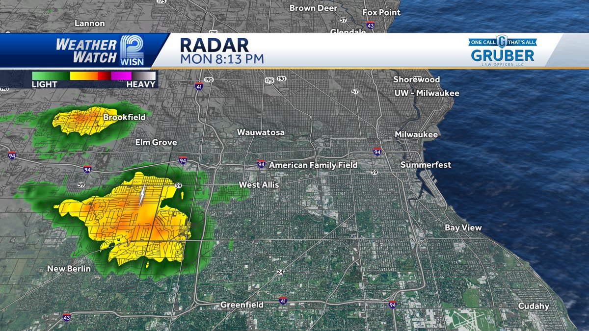 8:13 PM: Heads up State Fair. One storm just popped west of you. It won't last long but it will bring some heavy rain.