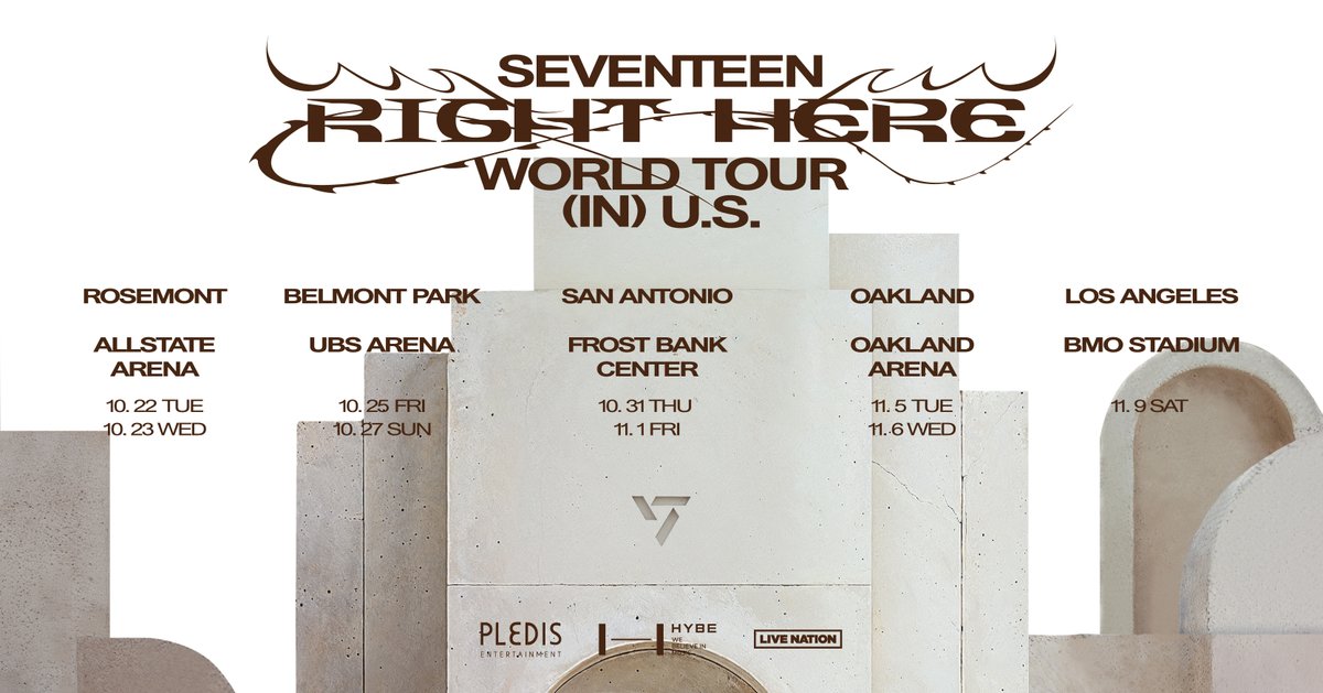 SEVENTEEN [RIGHT HERE] WORLD TOUR IN U.S. is coming to a major