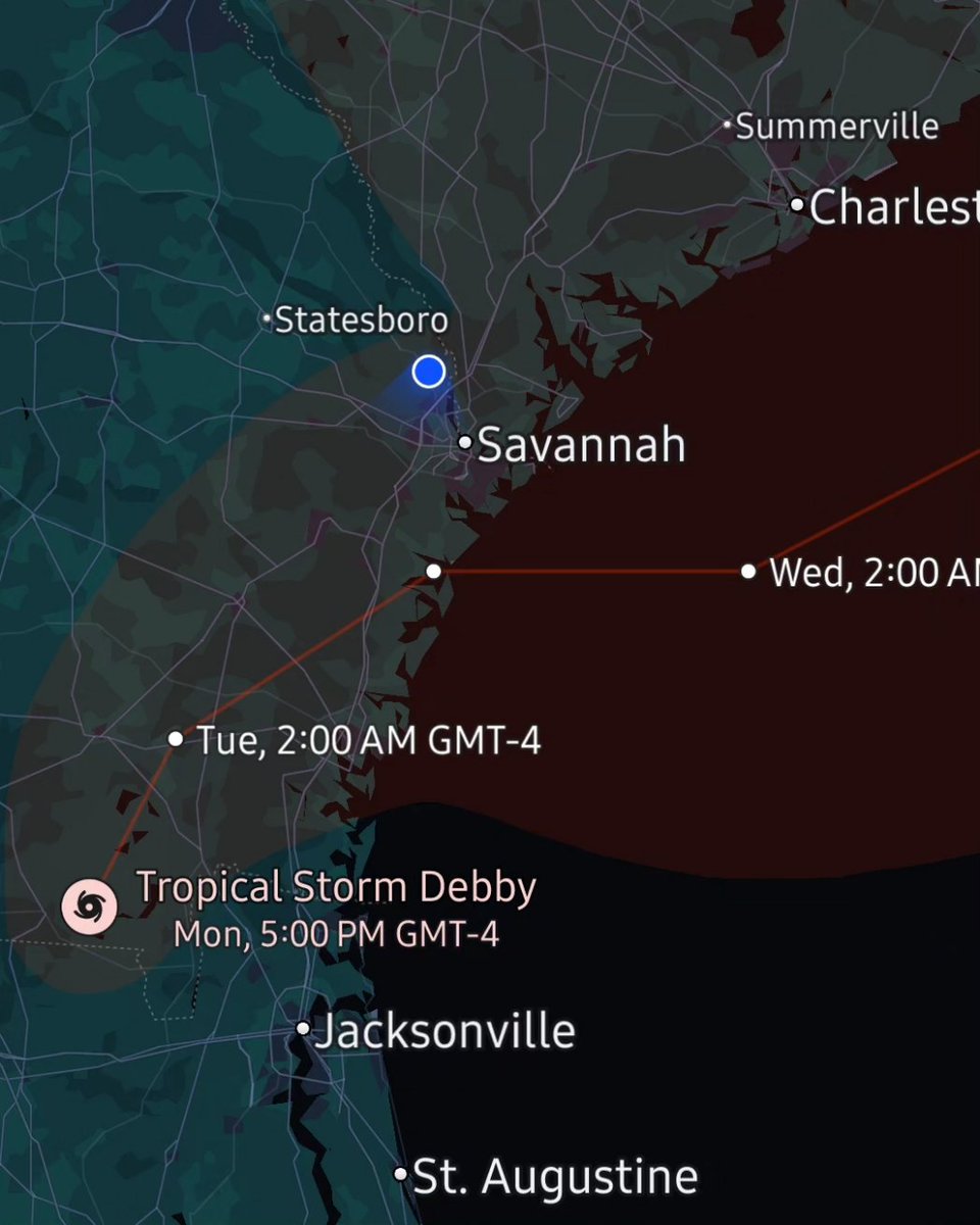 kalarson's tweet image. Well, today's been interesting and it really hasn't even started yet. For all those in low area, rivers, creeks, and branches, stay safe! 
#tropicalstorm
#debbie
#hurricane 
#effinghamCounty