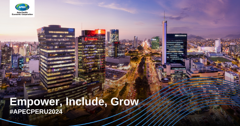 APEC's tweet photo. 🌟 Empower, include, grow. What do these three words mean for #APECPeru2024? What are the three priorities Peru has set out to achieve during its host year? Follow our page to learn more about APEC Peru 2024 priorities. https://t.co/SNs3tEctBg