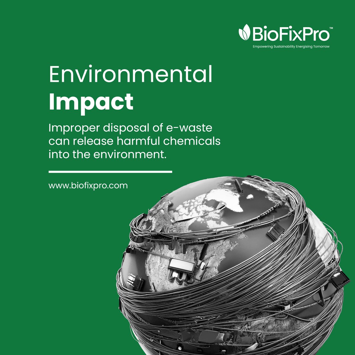 BioFixPro's tweet image. E-waste includes discarded electronics like computers, phones, and appliances.
Improper disposal of e-waste can release harmful chemicals into the environment.
We provide efficient e-waste management services, including collection, data destruction, and recycling.

#biofixpro