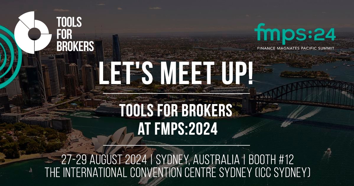 Tools4brokers's tweet image. Are you coming to Sydney for the FMPS? See you there!

Tools for Brokers will attend the Finance Magnates Pacific Summit (FMPS) in Sydney from August 27 to 29. 

Email us at sales@t4b.com to book a 1-on-1 meeting or come to our booth #12.

See you at the FMPS!

#FMPS #Sydney #TFB