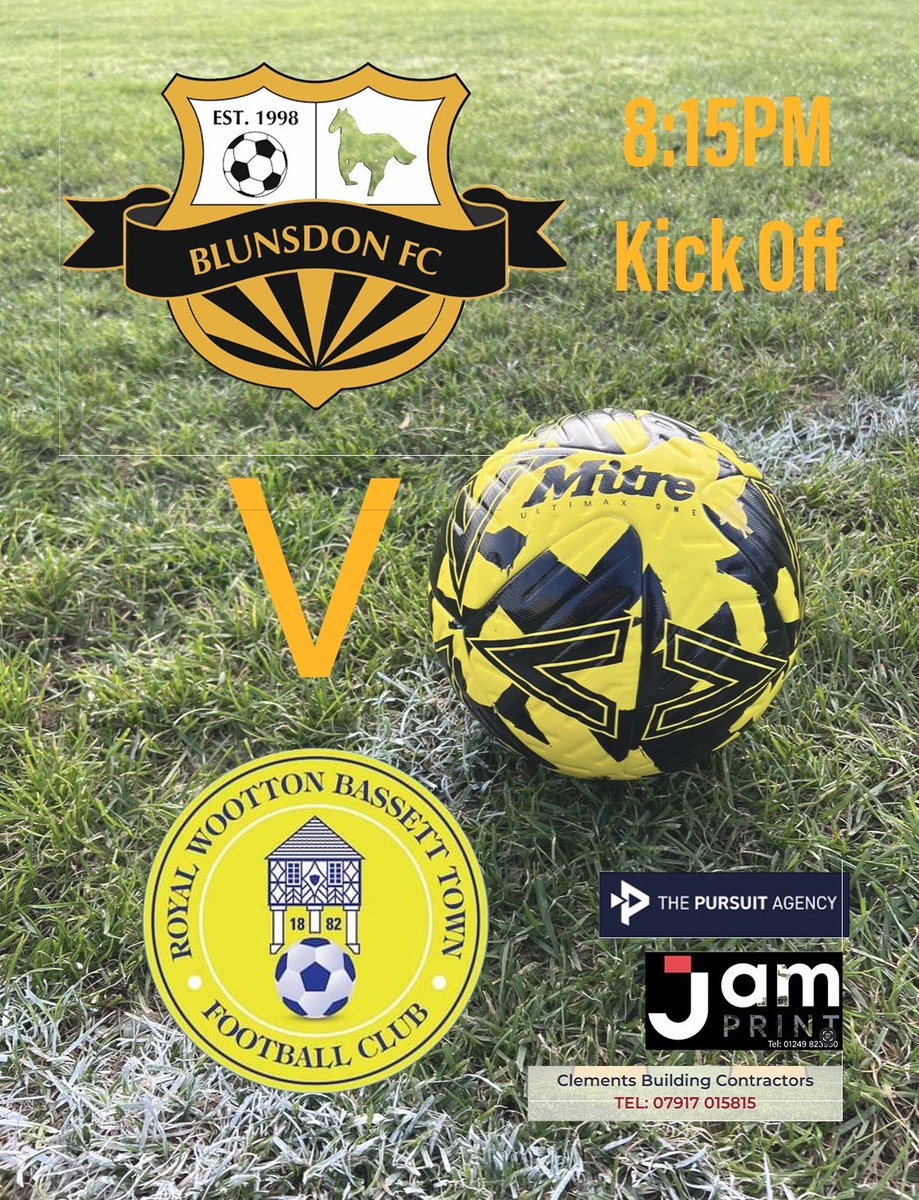 Blunsdon FC (@blunnyfc) on Twitter photo ๐๐คGAME DAY๐ค๐
๐
Tuesday 6th August 2024
๐ Blunsdon FC v Royal Wotton Bassett Development
๐ Wiltshire Senior League
โฑ 8:15pm Kick off
๐ 3G Pitch, Gerard Buxton Sports Ground, Royal Wootton Bassett, Wiltshire, SN4 8DS
<a href="/WiltsLeague/">Wiltshire Senior League</a> <a href="/RWBTFC/">Royal Wootton Bassett Town FC</a> ๐๐คGAME DAY๐ค๐
๐
Tuesday 6th August 2024
๐ Blunsdon FC v Royal Wotton Bassett Development
๐ Wiltshire Senior League
โฑ 8:15pm Kick off
๐ 3G Pitch, Gerard Buxton Sports Ground, Royal Wootton Bassett, Wiltshire, SN4 8DS
<a href="/WiltsLeague/">Wiltshire Senior League</a> <a href="/RWBTFC/">Royal Wootton Bassett Town FC</a>