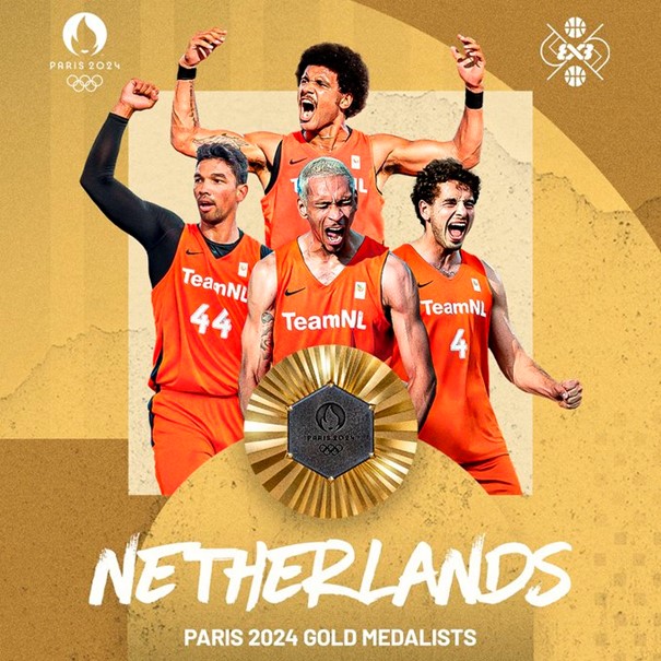 Gister werd in Parijs een droom werkelijkheid: Nederland haalde de allereerste gouden plak met #Basketball! Om het feest nog mooier en groter te maken: het #3x3 team bestond uit drie oud-spelers van Zorg en Zekerheid Leiden Basketball. Mannen, gefeliciteerd!! Foto: <a href="/FIBA/">FIBA Basketball</a>