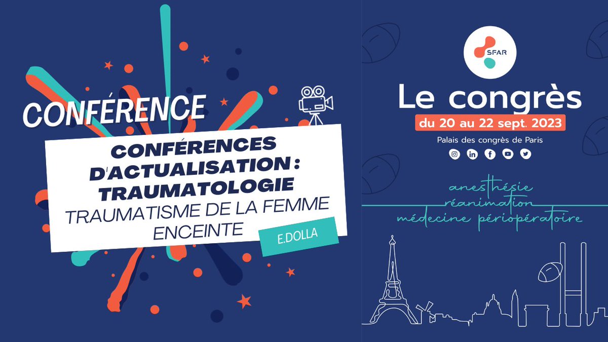📹 Congrès 2023 : découvrez ou redécouvrez la conférence d'actualisation sur la thématique traumatologie "Traumatisme de la femme enceinte"➡️ youtu.be/Y7qlNzLjJqc

<a href="/SFARJeunes/">SFAR Jeunes</a> <a href="/AJARFrance/">AJAR France 🇫🇷</a> <a href="/SNJeunesAR/">Syndicat National des Jeunes Anesth-Réa</a> <a href="/SNPHARE/">SNPHARE</a> <a href="/SyndicatSnarf/">SNARF</a> <a href="/cnear_fr/">CNEAR Anesthésie Réanimation</a> @IADE_de_France <a href="/contactfnir/">Fédération Nationale des Infirmiers de Réanimation</a> <a href="/SNIA75/">SNIA : Syndicat Nal des #IADE</a>