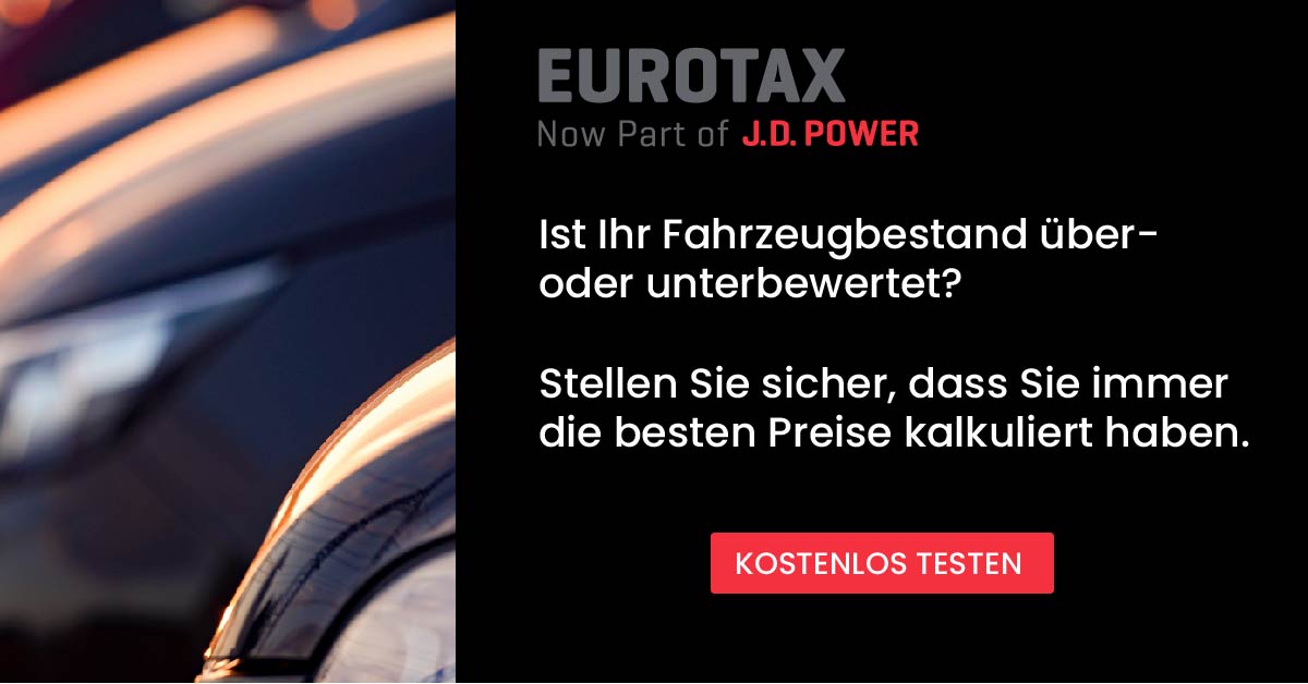Nutzen Sie tagesaktuelle Informationen für eine optimale Preisstrategie.

Unsere Eurotax-Daten bieten einen schnellen und vollständigen Überblick über das Marktgeschehen. So kalkulieren Sie optimale Margen.

Kontaktieren Sie unser Expertenteam
➡️ow.ly/G7or50SN22q