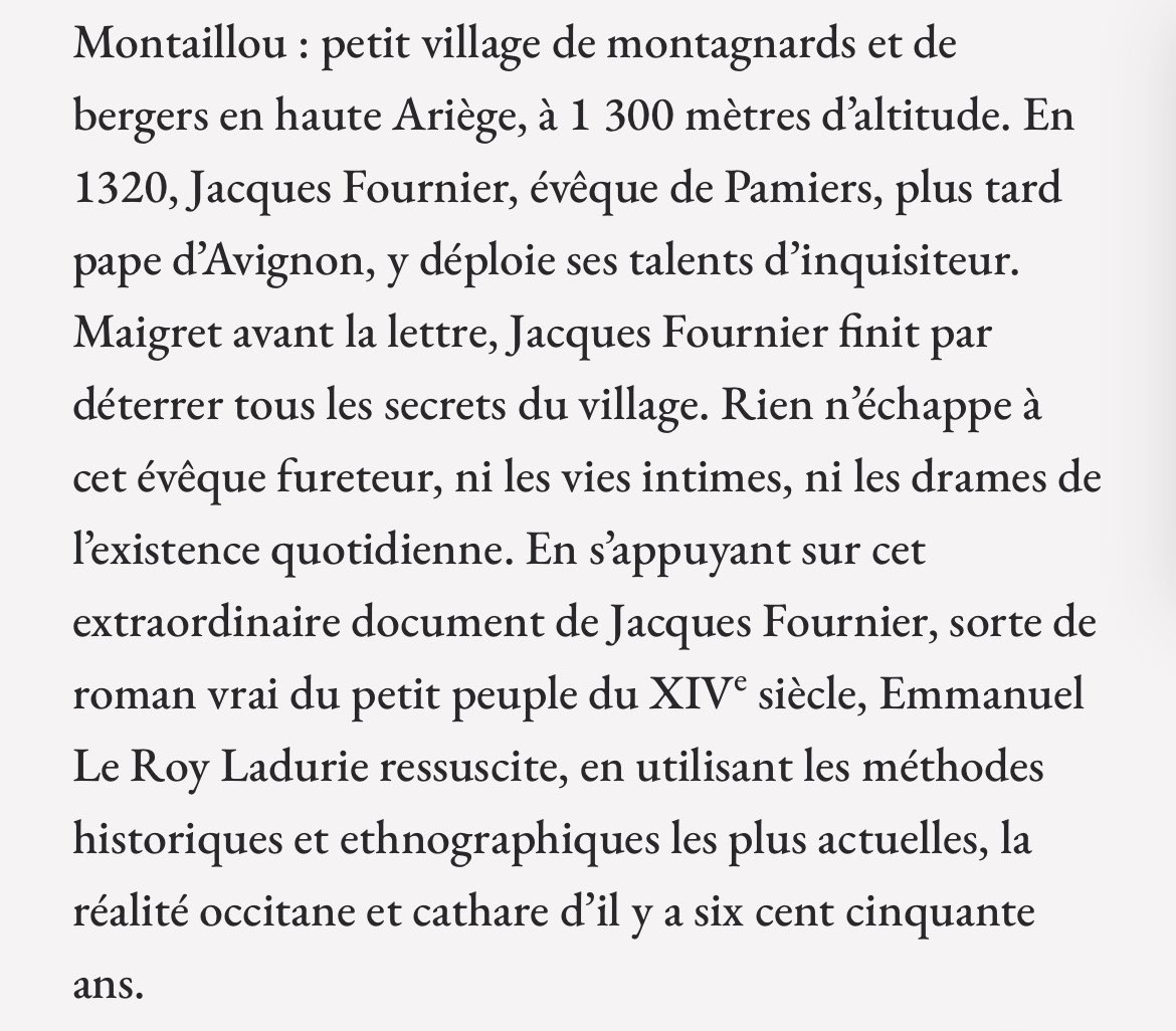 [Réédition] à paraître en septembre <a href="/editionsfolio/">Folio</a> 

Montaillou, village occitan de 1294 à 1324 - Emmanuel Le Roy Ladurie