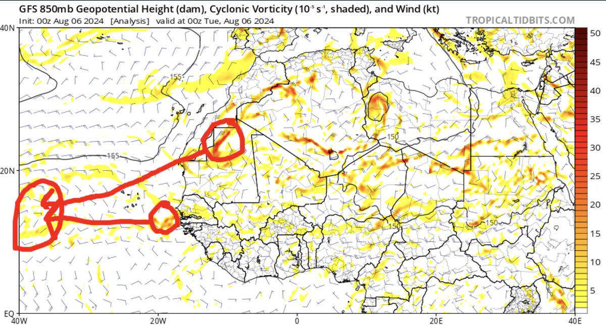 TCWxCenter's tweet image. While #Debby is at our utmost concern over Florida, we are watching ahead into the 6-10 day timeframe for a potential tropical cyclone. This system does have deterministic and ensemble support, the area of interest is over Africa set to splash down over the Atlantic by Thursday.