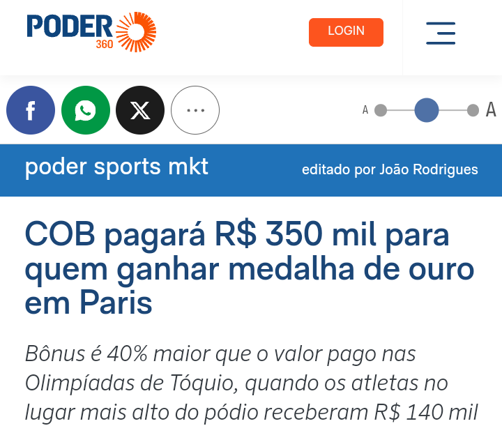 Analise2023's tweet photo. - Apesar de não ser subordinado ao governo federal, o COB (Comitê Olímpico Brasileiro), é financiado principalmente pelas Loterias federais. Esse ano, a premiação dos medalhistas subiu 40%!

(+) https://t.co/waCNZlj6Dm