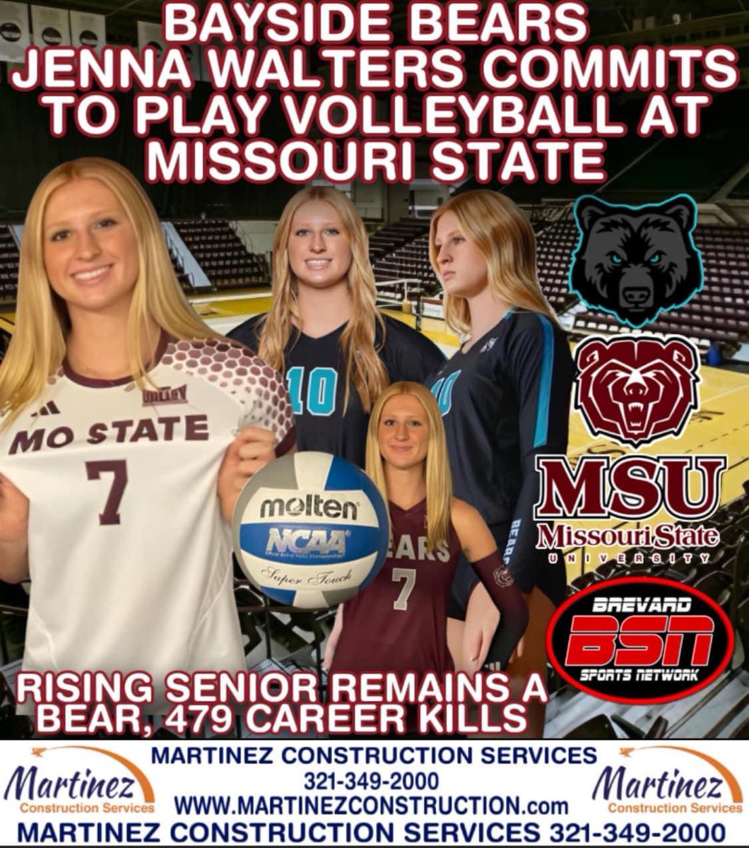 SportsBrevard's tweet image. BSN #RECRUITINGUPDATE: BAYSIDE’S JENNA WALTERS WILL REMAIN A BEAR, COMMITS TO PLAY #VOLLEYBALL AT D1 @MoStateVB. 

Read the full article here: facebook.com/share/p/3HJbmy…