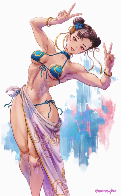 春麗(水着) Chun-Li(Swimsuit) ※タップ推奨 #StreetFighter6 #格ゲーキャラ描こうぜ