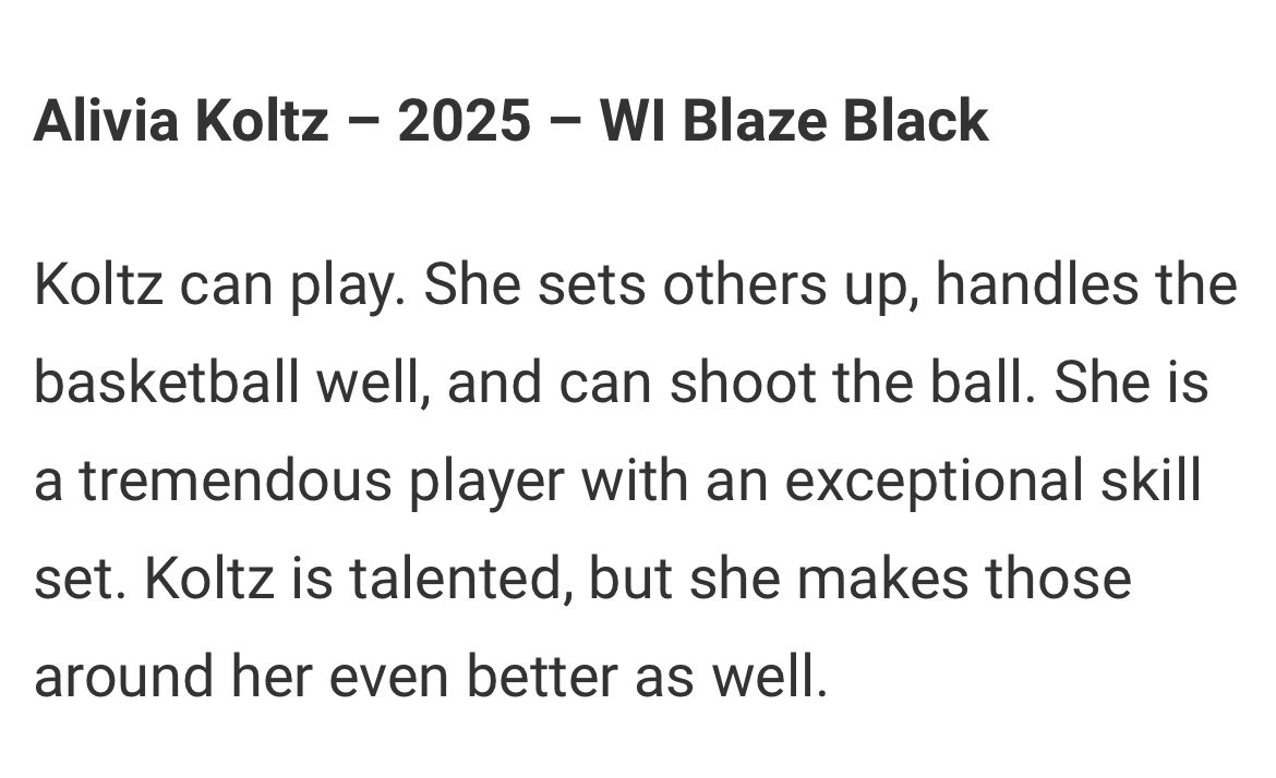 Alivia Koltz (@aliviakoltz14) on Twitter photo Thank you <a href="/JrAllStarBB/">Jr. All-Star Girls Basketball</a> for the write up!! Blessed to have played with a great group of girls this summer! 🔥🔥
<a href="/WisconsinBlaze/">Wisconsin Blaze Girls Basketball</a> Thank you <a href="/JrAllStarBB/">Jr. All-Star Girls Basketball</a> for the write up!! Blessed to have played with a great group of girls this summer! 🔥🔥
<a href="/WisconsinBlaze/">Wisconsin Blaze Girls Basketball</a>