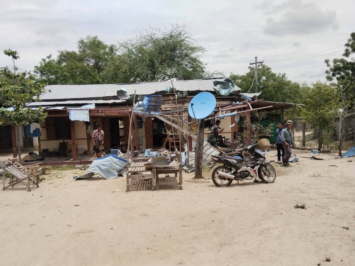 The terrorist Military Council's airstrike attacks on health facilities; In Aug, a hospital in Laukkai City was bombed, In July, a rural health center in Butalin, Sagaing Region was bombed by drone, and Thantwe Hospital in Rakhine State was bombed. go.nugmyanmar.org/42e5d7f8 #Burma