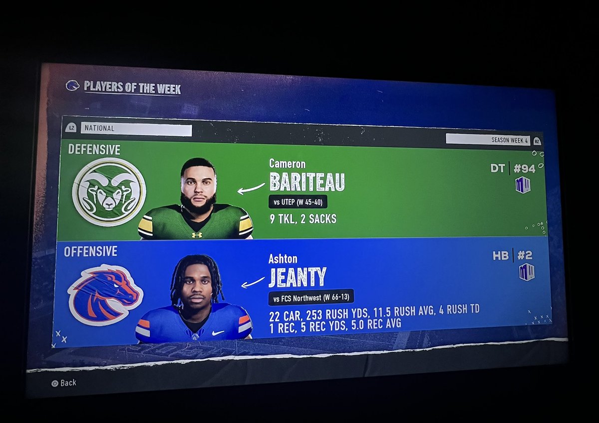 mtnwestdyn's tweet photo. Congrats to @francisfaraday2 &amp; @jeffharter8 on their respective players garnering National POW honors in week 4. https://t.co/VZxgo62zz0
