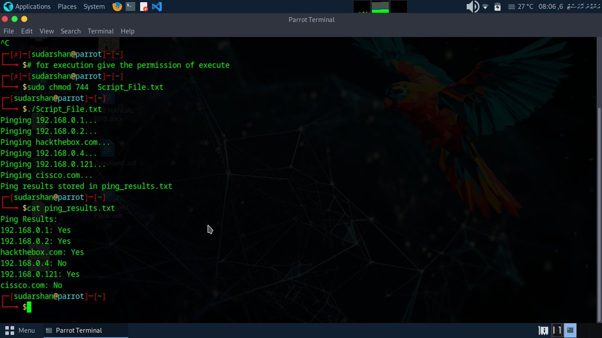 SudarshanT1164's tweet image. 🖥️ Created a simple shell script to automate pinging devices and log results as 'Yes' or 'No'. Perfect for quick network checks! #ShellScript #Networking