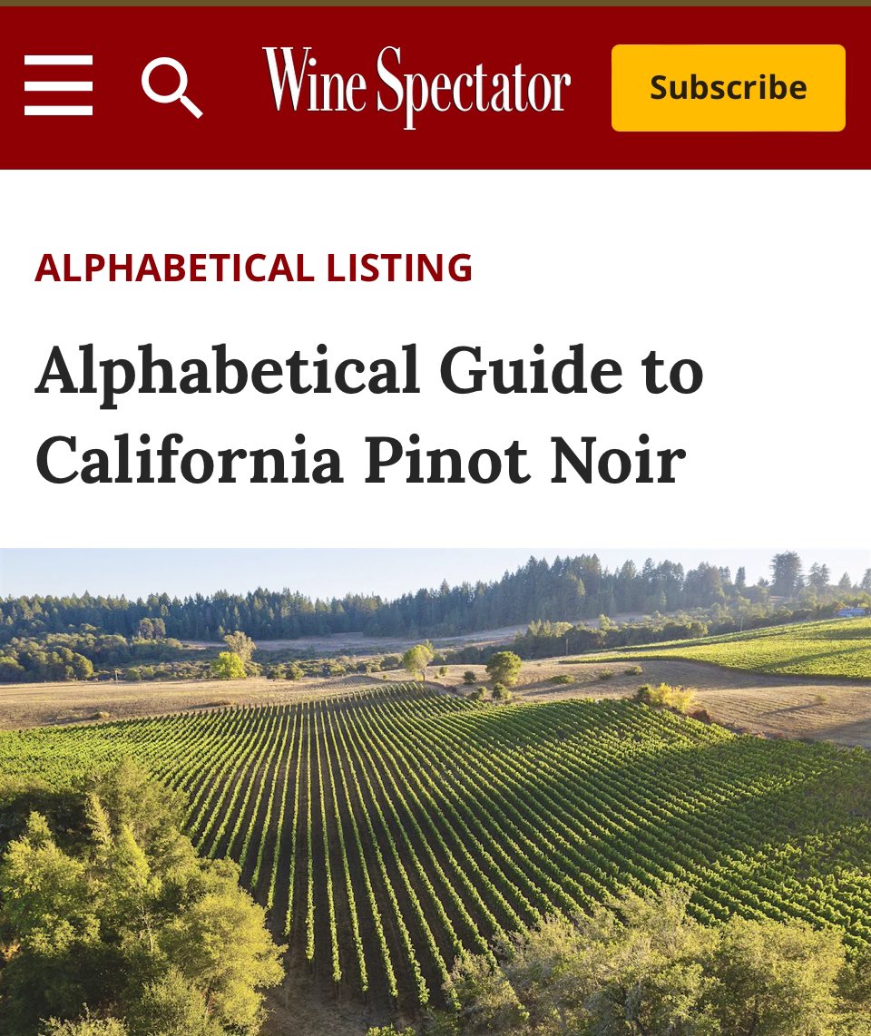 Thank you <a href="/WineSpectator/">Wine Spectator</a> for acknowledging the hard work we put into making these wines delicious. #grateful #pinotnoir #wine #winespectator