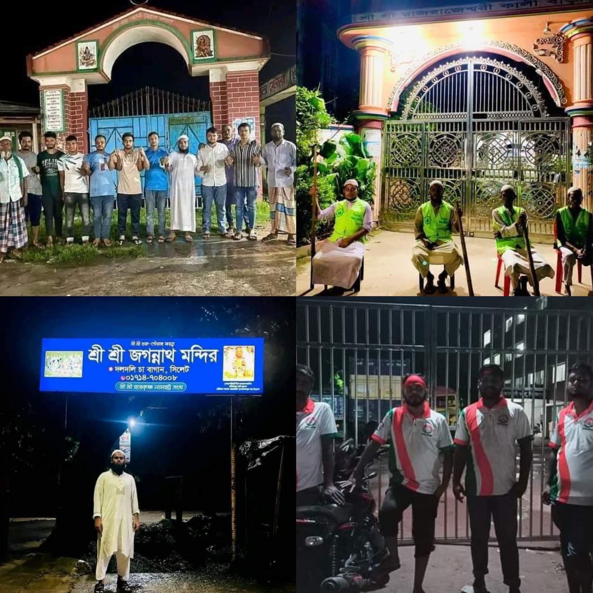 AY___SHAA's tweet photo. Muslims in Bangladesh are guarding the temples in Night 👇

No temples were burnt.

Stop your Propaganda. https://t.co/EOzTBZOng6