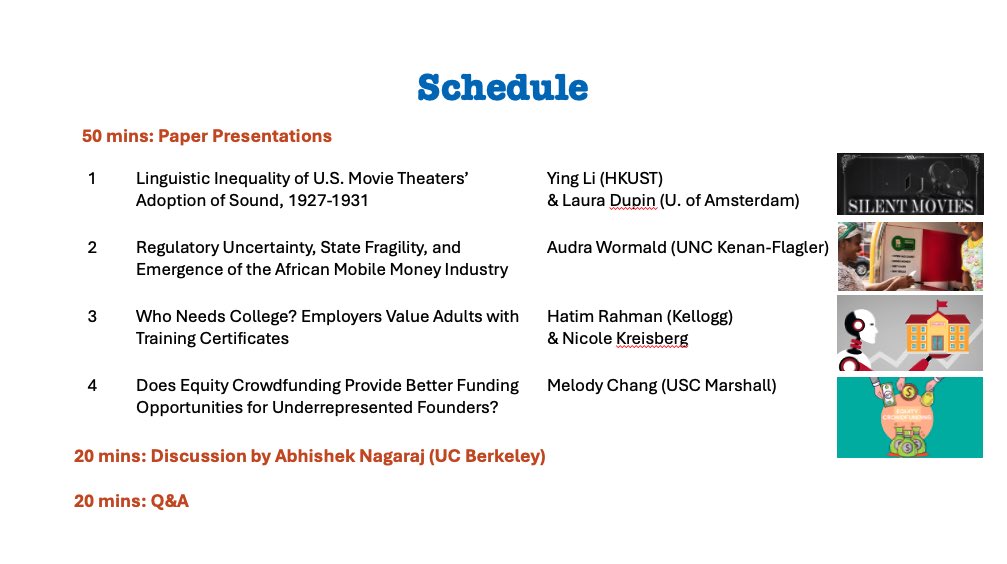 If you're coming to AOM (and are willing to wake up early on the last day 😄), you are cordially invited to join our symposium! Co-organized with @Manav_Raj_. The discussant is <a href="/abhishekn/">Abhishek Nagaraj 🗺️</a> . Four unique papers by <a href="/laura_dupin1/">Laura Dupin</a> , <a href="/AudraWormald/">Audra Wormald</a>,Hatim Rahman, and <a href="/MelodyHChang/">Melody Chang</a> !