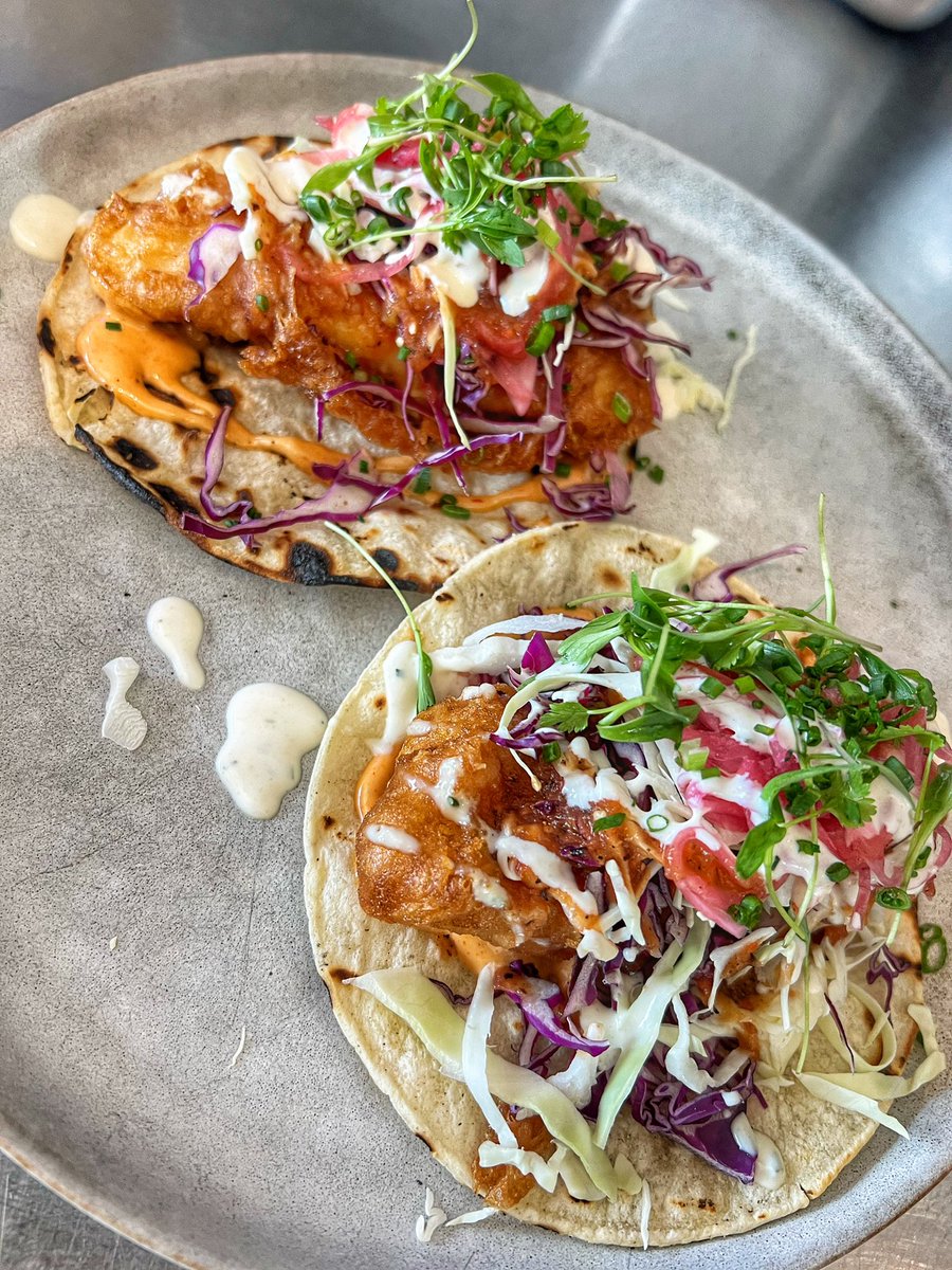 Fish taco - corn all day, grill the shell, fish down first, extra love