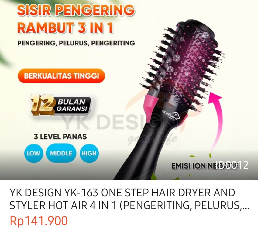 FachriAzis48's tweet photo. @aericehan Sisir rambut 3 in 1 ...
Cek link berikut 👇
https://t.co/9B77yGCrnu https://t.co/O3yzc24xuD