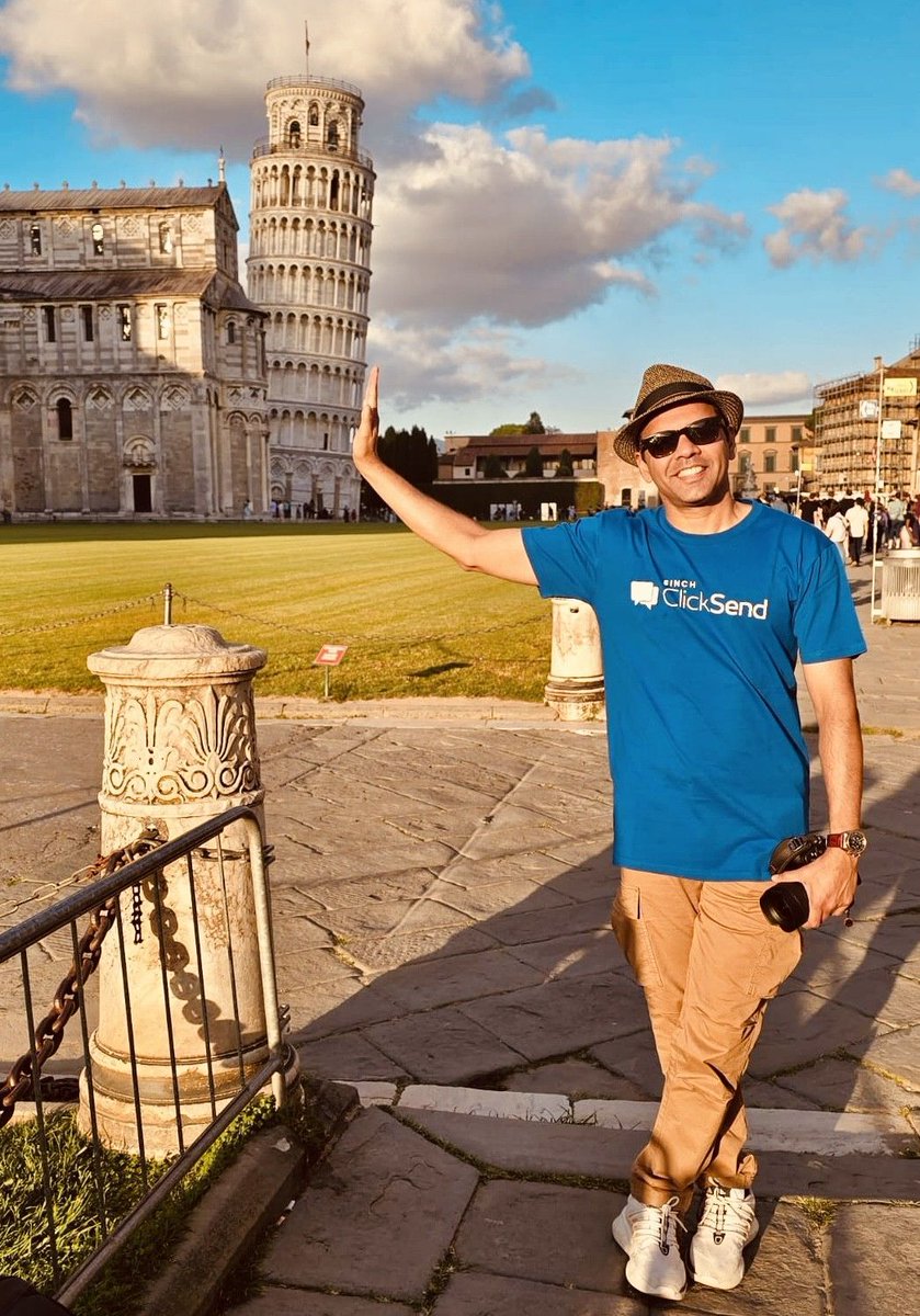 ClickSendSMS's tweet image. From Adelaide to Italy, we love seeing our team mates enjoy their annual leave (and take their ClickSend t-shirts along for the ride).