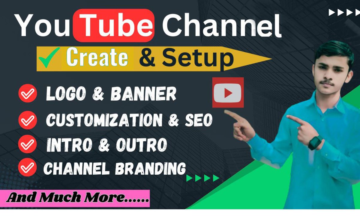 mdtarikulbd's tweet photo. I will create and setup youtube channel with logo, banner, intro, outro and SEO😊 https://t.co/Qh1CaHp78v