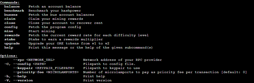 What's the code to add higher priority fee for <a href="/OREsupply/">ORE</a> 

Can't quite figure it out, tried many version of 
ore --priority-fee 500000 etc