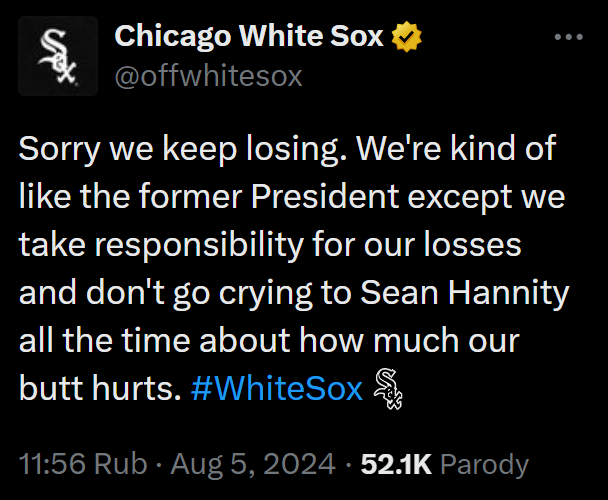 The White Sox SLAM Trump 👏