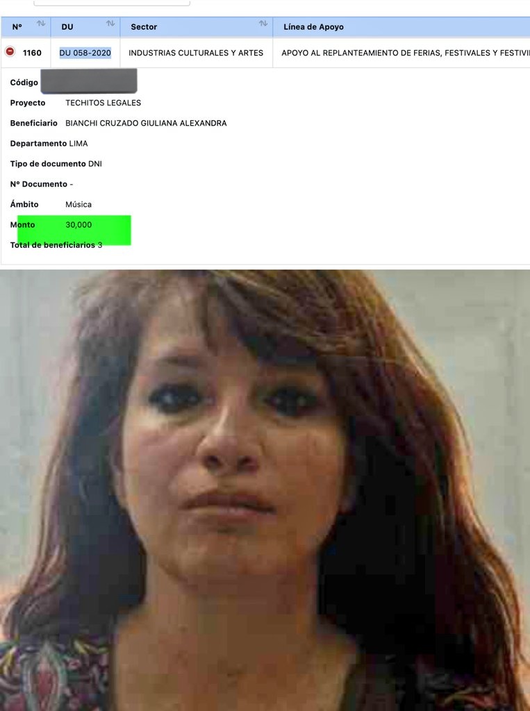 Liberfach0's tweet photo. Alexandra Bianchi, la que insultó y agredió a Pati Chirinos en Barranco, resultó ser votante Castiburra, y se benefició con S/30 MIL en el gob del sombrero luminoso. Que fácil se evidencia a ésta gente 👀 https://t.co/n9apCnZNZS