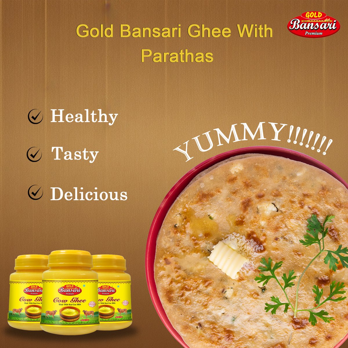 MilkDevkunj's tweet photo. Nothing beats the classic combo of Gold Bansari Ghee and parathas! Healthy, tasty, and absolutely delicious.  Add a dollop of our premium ghee to your meals and taste the difference. Don't forget to follow us @goldbansarighee for more yummy updates! 
#GoldBansariGhee https://t.co/mn6MsJQYev