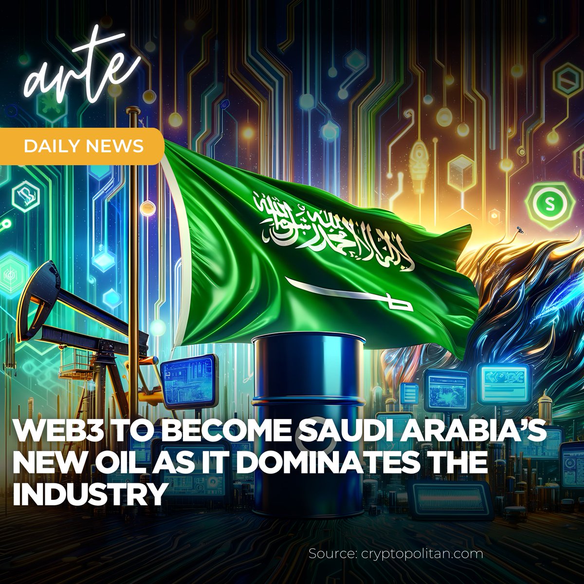 Arte Community (@artecommunity_) on Twitter photo 📢 arte Daily News
Web3 to become Saudi Arabia’s new oil as it dominates the industry.
#SaudiArabia is emerging as a #Web3 hotspot, with strong government support and significant investment in tech startups.
t.ly/zI-cU
<a href="/CPOfficialtx/">Cryptopolitan</a> 📢 arte Daily News
Web3 to become Saudi Arabia’s new oil as it dominates the industry.
#SaudiArabia is emerging as a #Web3 hotspot, with strong government support and significant investment in tech startups.
t.ly/zI-cU
<a href="/CPOfficialtx/">Cryptopolitan</a>