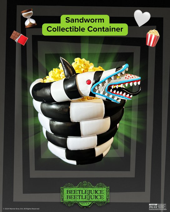 toysrevil's tweet image. Sandworm #popcornbucket for #BeetlejuiceBeetlejuice by @RegalMovies revealed!

#Beetlejuice on
#POPCORNX: tinyurl.com/3nxjymbv
#TOYSREVIL: tinyurl.com/2up58sbm
#TOYSREVILBLOGS