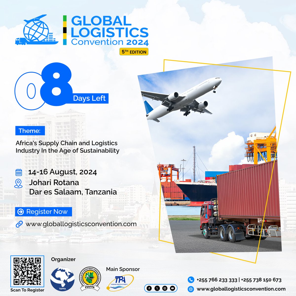 TaffaOrg's tweet image. Only 08 Days Left!
Secure your spot now and join the leading minds in global logistics. Register early on the GLC website and be a part of transformative discussions, networking, and innovation!

Don’t miss out – Register today!