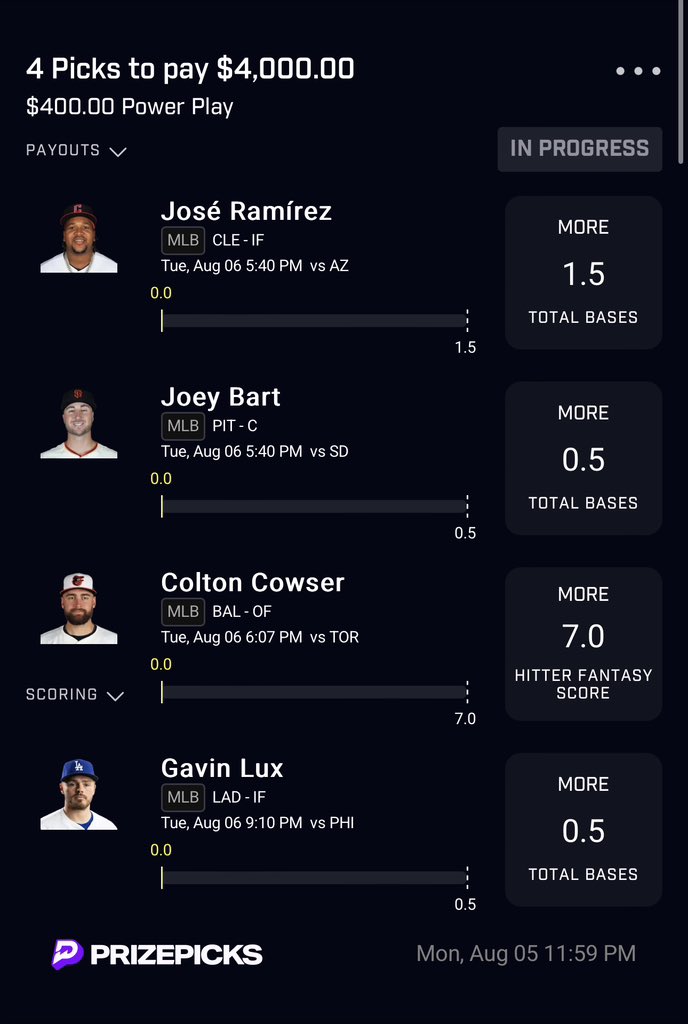 ☢️$400.00 four pick to win $4,000.00☢️
Paying somebody phone bill that likes this post up or RT, Idm if we win or lose🥸✅

Loving these four elite hitters for the day, lock in with me. Feel free to flex🤝 

Copy my PrizePicks lineup using this link: 
prizepicks.onelink.me/gCQS/shareEntr…