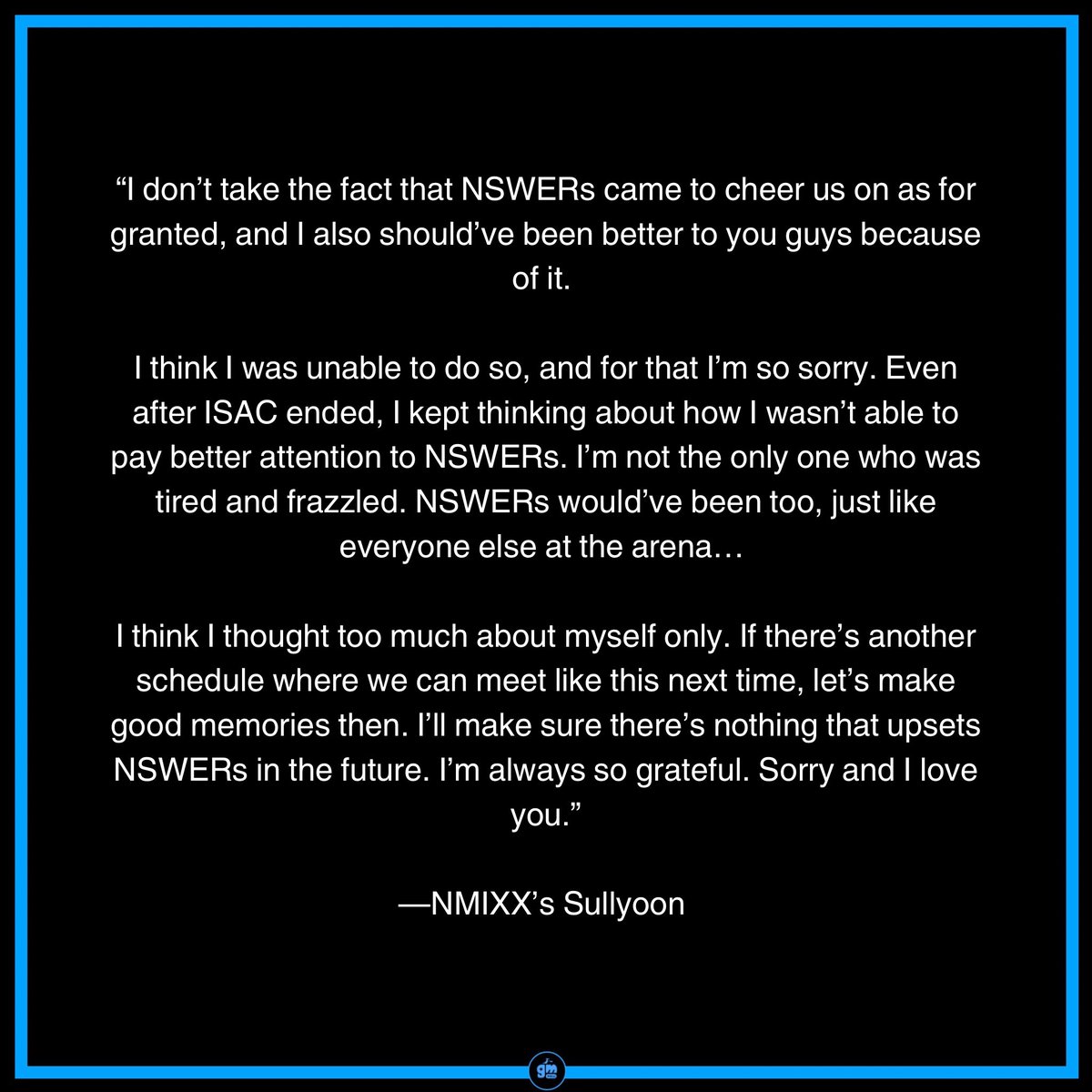 globalmyeon's tweet photo. #NMIXX’s #Sullyoon issued an apology to her fans after they complained about her talking and hanging around male idols during the recording of ISAC 2024. https://t.co/QhWFXofHbv