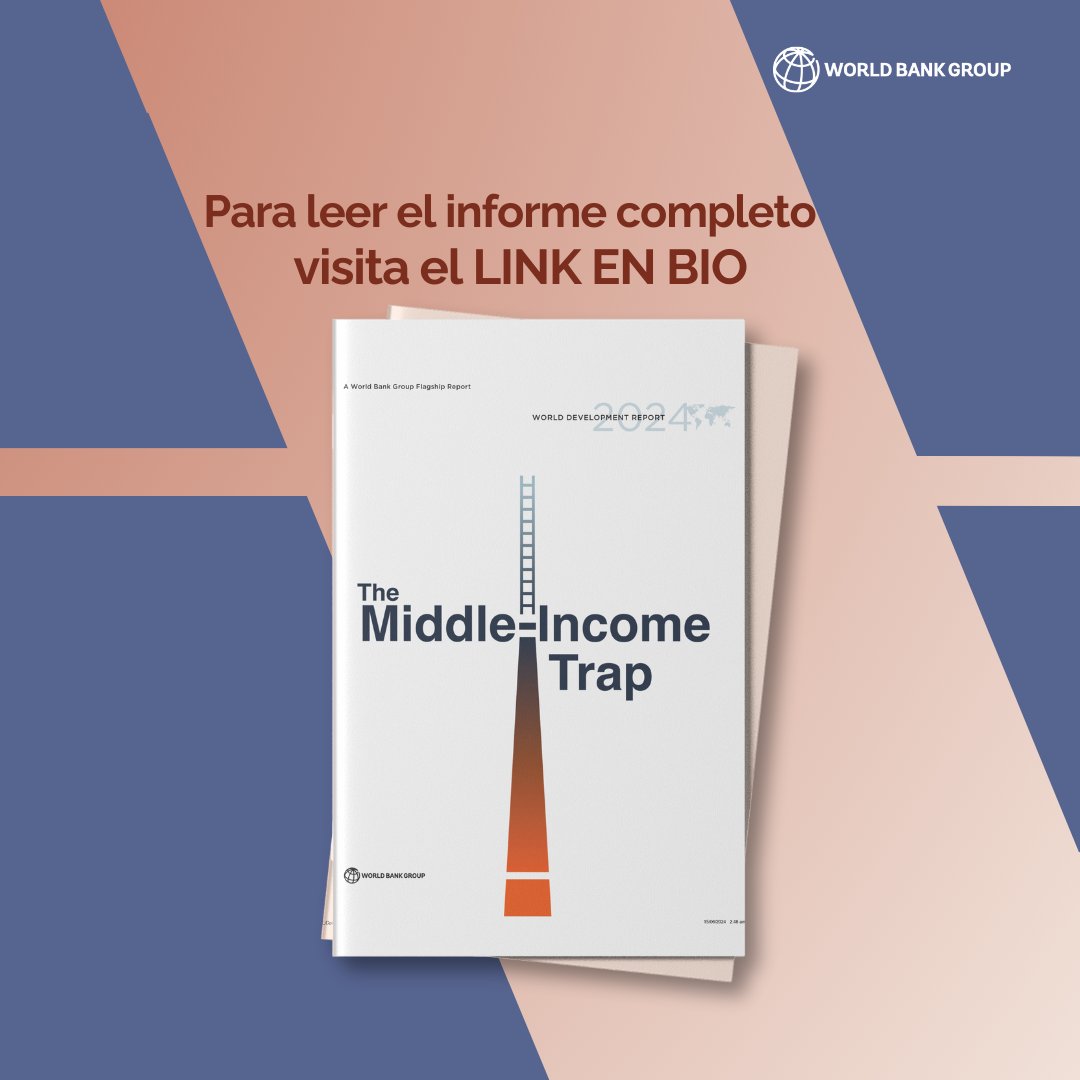BancoMundial's tweet photo. ¿Sabías que solo 34 economías han pasado de la categoría de ingreso mediano a la de ingreso alto desde 1990?

Una nueva investigación del Informe sobre el desarrollo mundial 2024 muestra por qué los países se estancaron en su crecimiento y cómo pueden lograrlo.

Más: