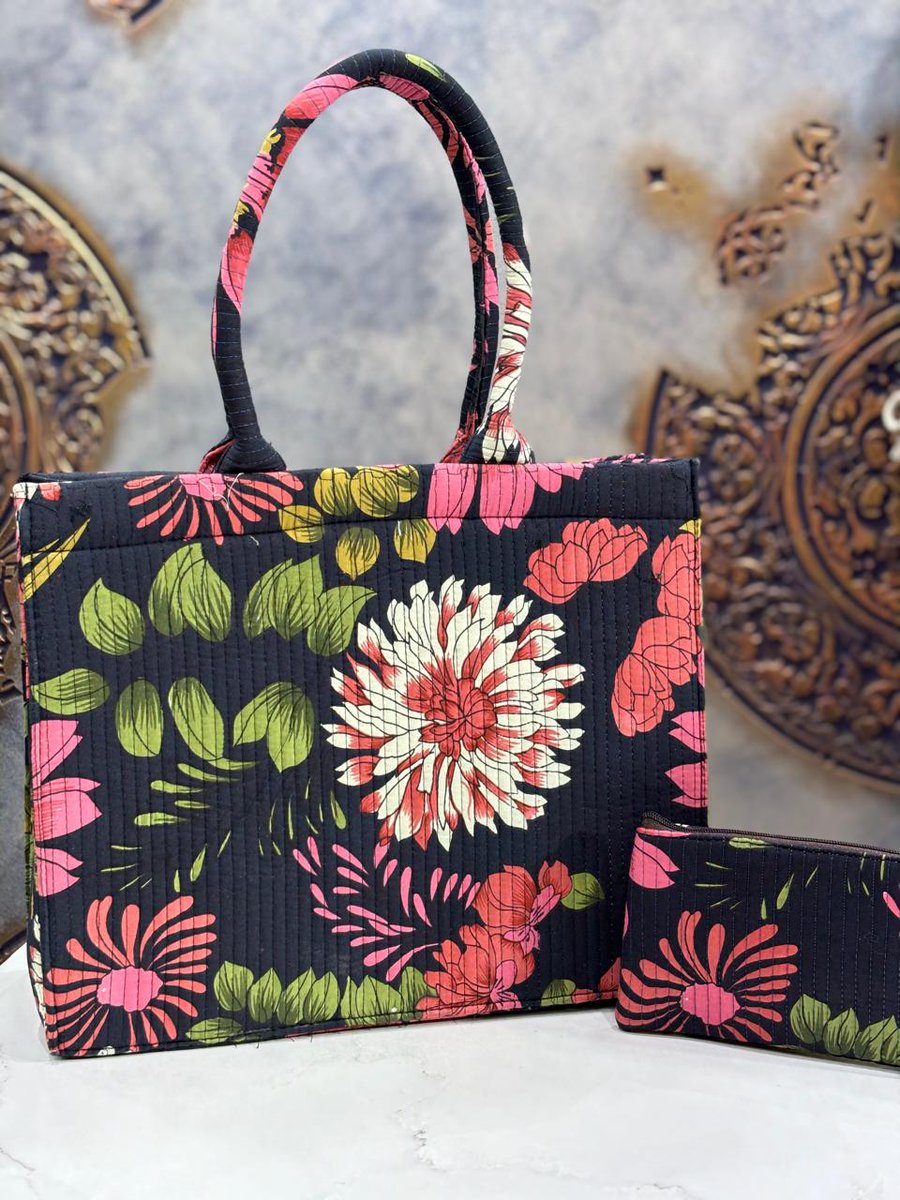 Knock__fashion's tweet image. Discover elegance and functionality with our Quilted Tote Bag featuring a beautiful bird print design. 
Check out our website for entire collection.
#totebags #handblock #knockfashion #indianinaustralia