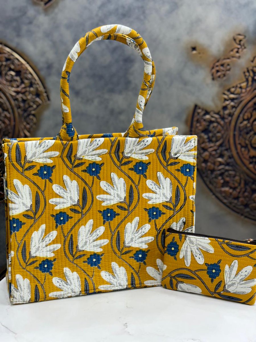Knock__fashion's tweet image. Discover elegance and functionality with our Quilted Tote Bag featuring a beautiful bird print design. 
Check out our website for entire collection.
#totebags #handblock #knockfashion #indianinaustralia