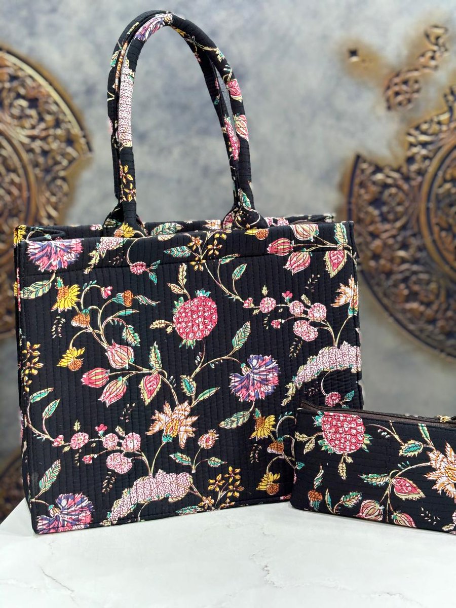 Knock__fashion's tweet image. Discover elegance and functionality with our Quilted Tote Bag featuring a beautiful bird print design. 
Check out our website for entire collection.
#totebags #handblock #knockfashion #indianinaustralia