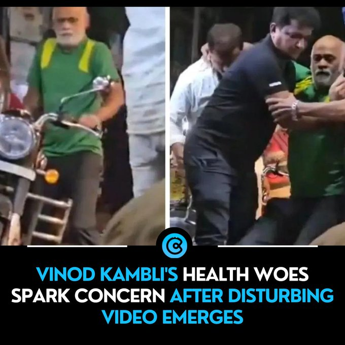 FynxNews's tweet photo. Vinod Kambli's Health Woes Spark Concern After Disturbing Video Emerges

Former Indian cricketer Vinod Kambli's health issues have raised concerns after a video showed him struggling to walk and needing support. Kambli appeared disoriented and had difficulty balancing, sparking speculation about his condition. While some thought he was intoxicated, others attributed his struggles to his ongoing physical health issues, which have been deteriorating. Fans and well-wishers are expressing concern and support for the cricket legend. #VinodKambli #HealthConcerns #CricketLegend #Wellness #GetWellSoon #MentalHealthMatters #IndianCricket