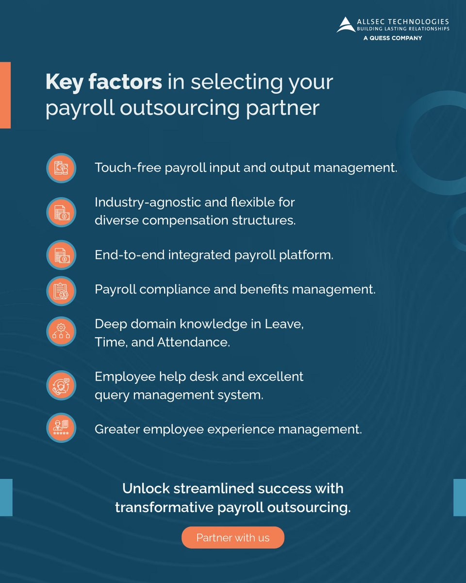 alldigitech's tweet image. With 25 years of expertise, we provide touch-free payroll management, industry flexibility, and unmatched compliance knowledge. Elevate your business efficiency with us! 

allsectech.com/smartpay/

#PayrollOutsourcing #AllsecTechnologies #25YearsOfExcellence