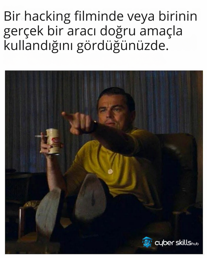 CyberSkills_Hub's tweet photo. Çoğu hacking filmi gerçek dünyadan çok uzakta geçiyor ama ara sıra bir film, hackerların kullandığı araçları doğru bir şekilde gösterdiğinde böyle oluyoruz! #RealHacking #CyberSecurity #TechInMovies #CyberSkillsHub #LearnWithUs #CyberSkills #Follow #CyberSecurityTraining #siber https://t.co/VWNctnlFlq