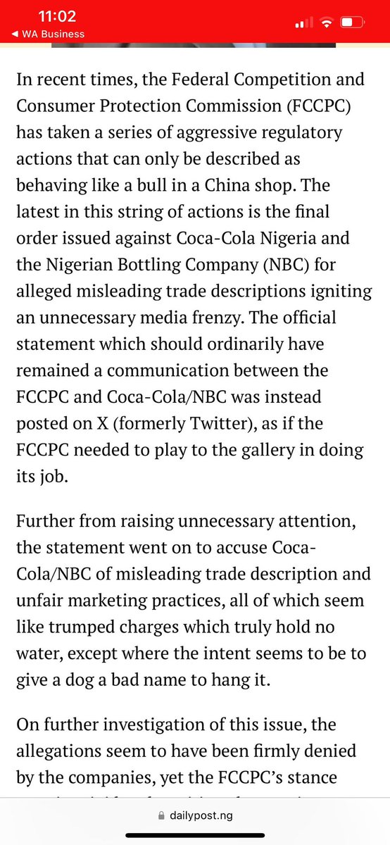 baddest_cash's tweet photo. It's time for a reality check. The FCCPC's aggressive stance is not only harming businesses but also discouraging foreign investment. This country has so much potential, but heavy-handed regulation is scaring investors away.
#FCCPCintegrityatstake https://t.co/yL7D8klDPw