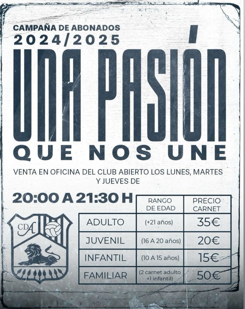 Medial_TV's tweet image. El nuevo proyecto del CD Arahal comienza a rodar. La entidad blanquiazul comienza su campaña de abonados para la nueva temporada en Primera Andaluza. Los aficionados podrán sacar su carnet en las oficinas del club los lunes, martes y jueves de 20 a 21.30 horas.